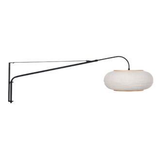 Wandlamp Silva Alba Zwart met Linnen Kap Ø60 cm