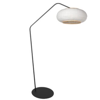 Zwarte Vloerlamp Zig-Zag met Linnen Kap Ø60 cm