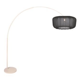 Steinhauer Vela Lino Booglamp Crème met Zwarte Kap Ø60 cm