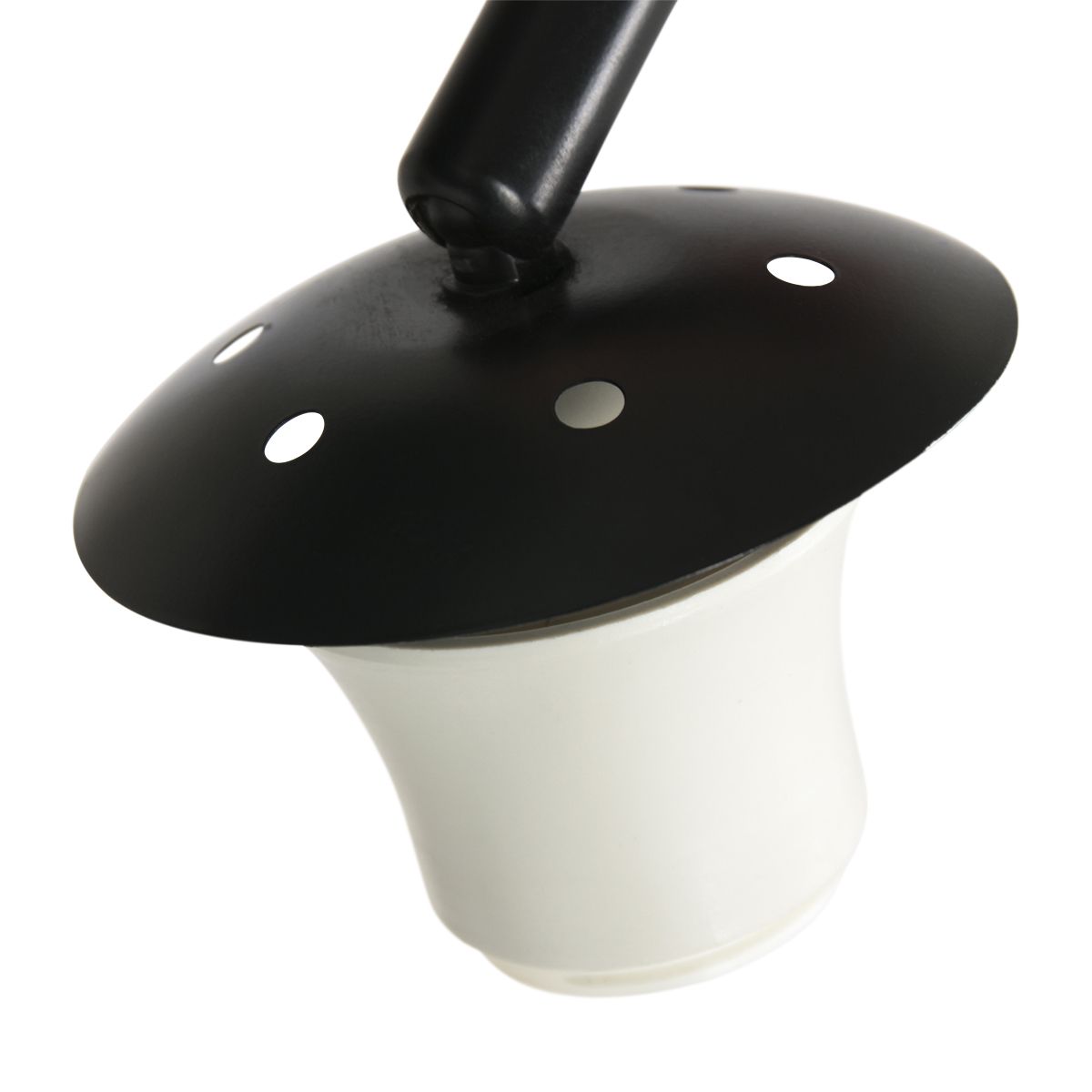 Booglamp Luma Dark 4771ZW zwart met zwart-gouden linnen kap Ø60 cm - Afbeelding 4