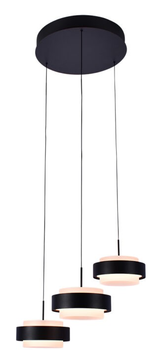 Freelight Hanglamp Puleggia 3-Lichts Rond – Zwart – Comfort Lift – Dim to Warm LED