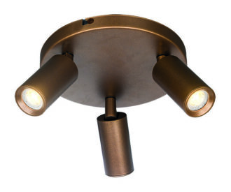 3-lichts Spot "Scolo" GU-11 Brons-Goud