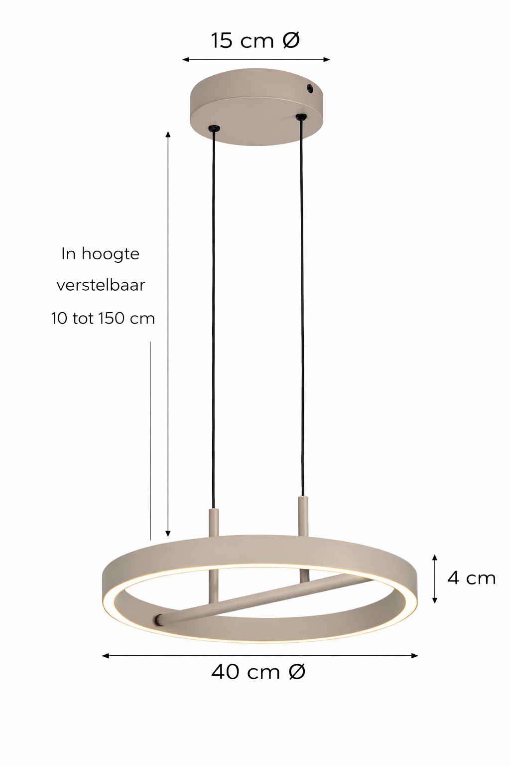 Freelight Hanglamp Livello Ø 40 cm – Crème - Afbeelding 3