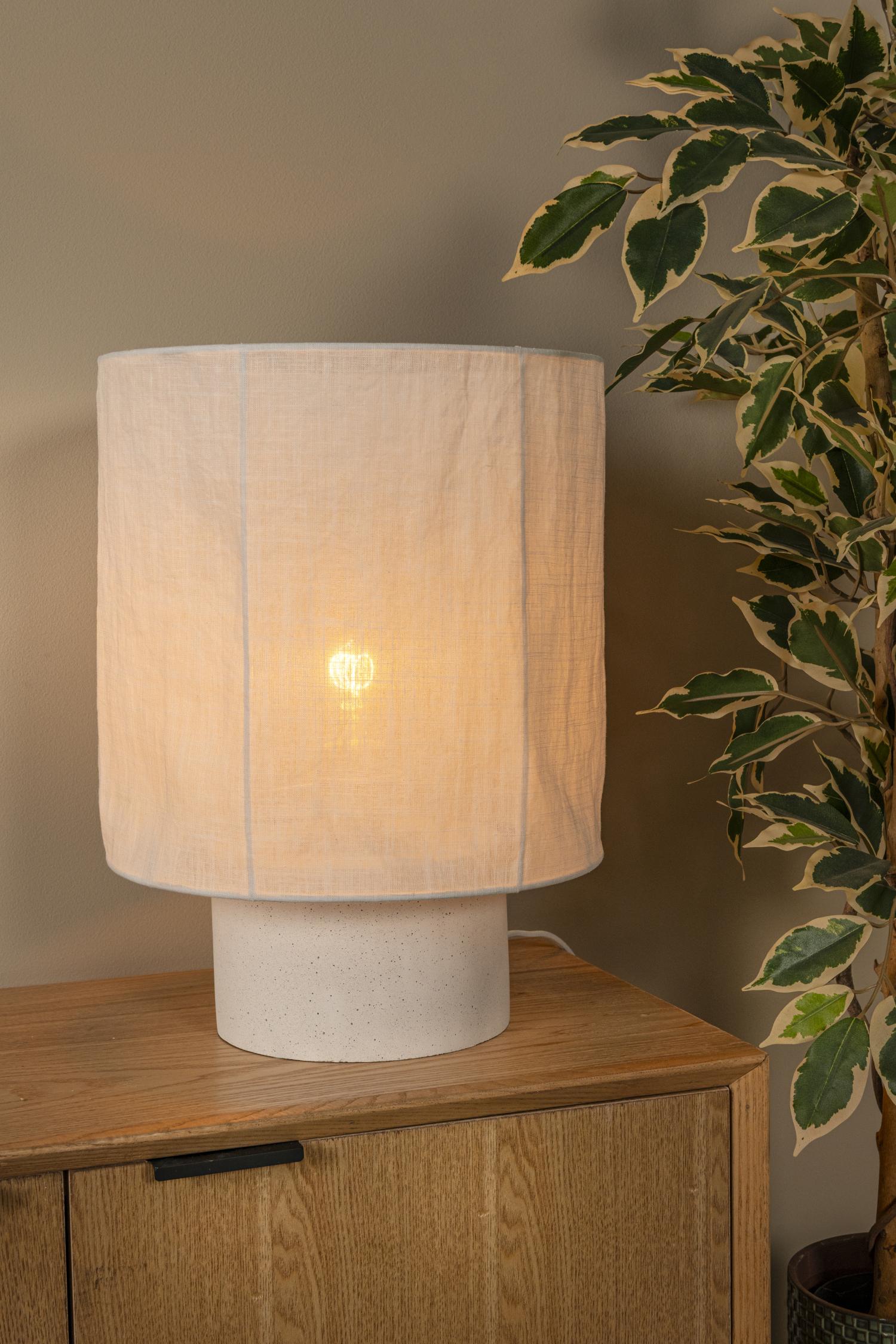 Lucide TISSAJA - Tafellamp - Ø 30 cm - 1xE27 - Wit | Essential - Afbeelding 4
