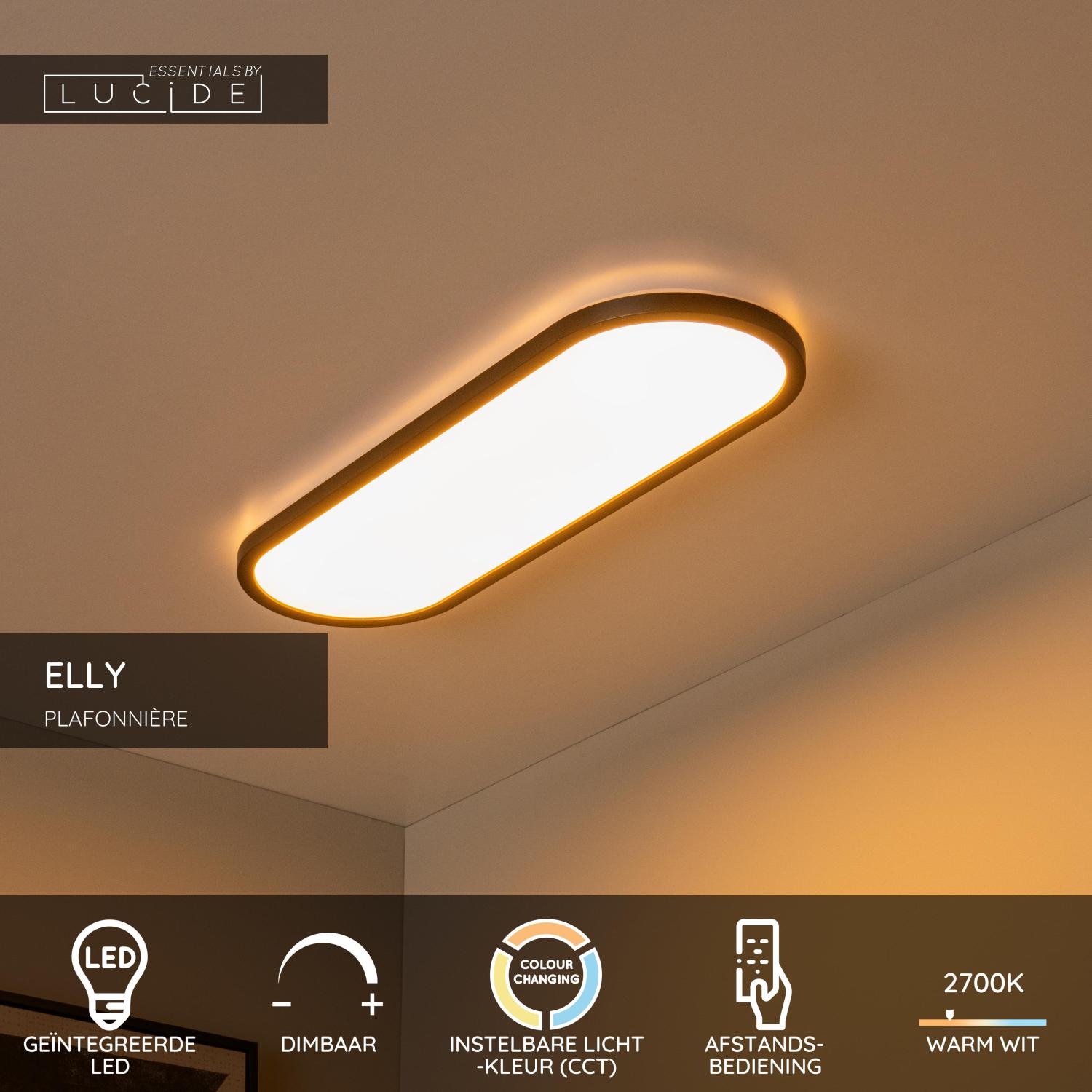 Lucide ELLY - Plafonnière - LED Dimb. - CCT - 1x24W 2700K/4000K - Opaal | Essential - Afbeelding 3
