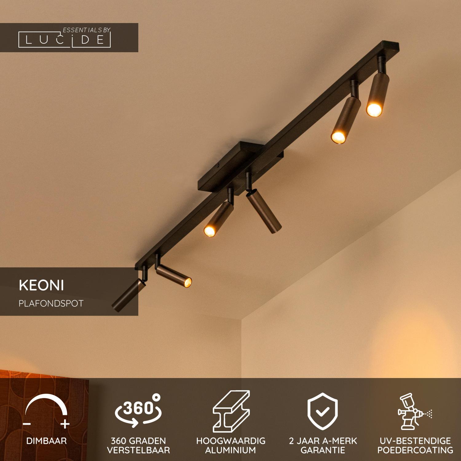 Lucide KEONI - Plafondspot - 6xG9 - Koffie | Essential - Afbeelding 3