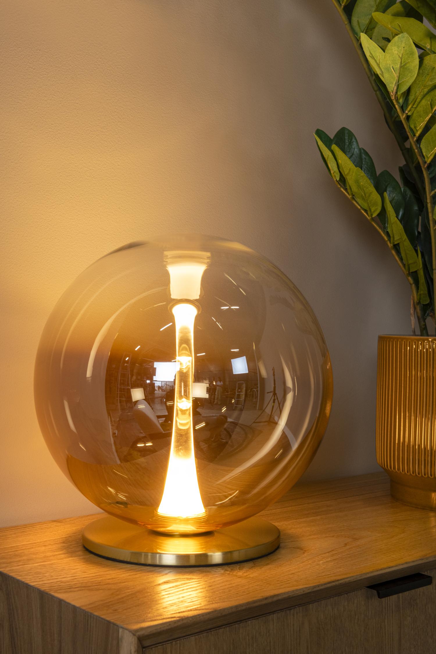 Lucide GISELA - Tafellamp - Ø 30 cm - LED Dimb. - 1x12W 2500K - Amber | Premium - Afbeelding 4
