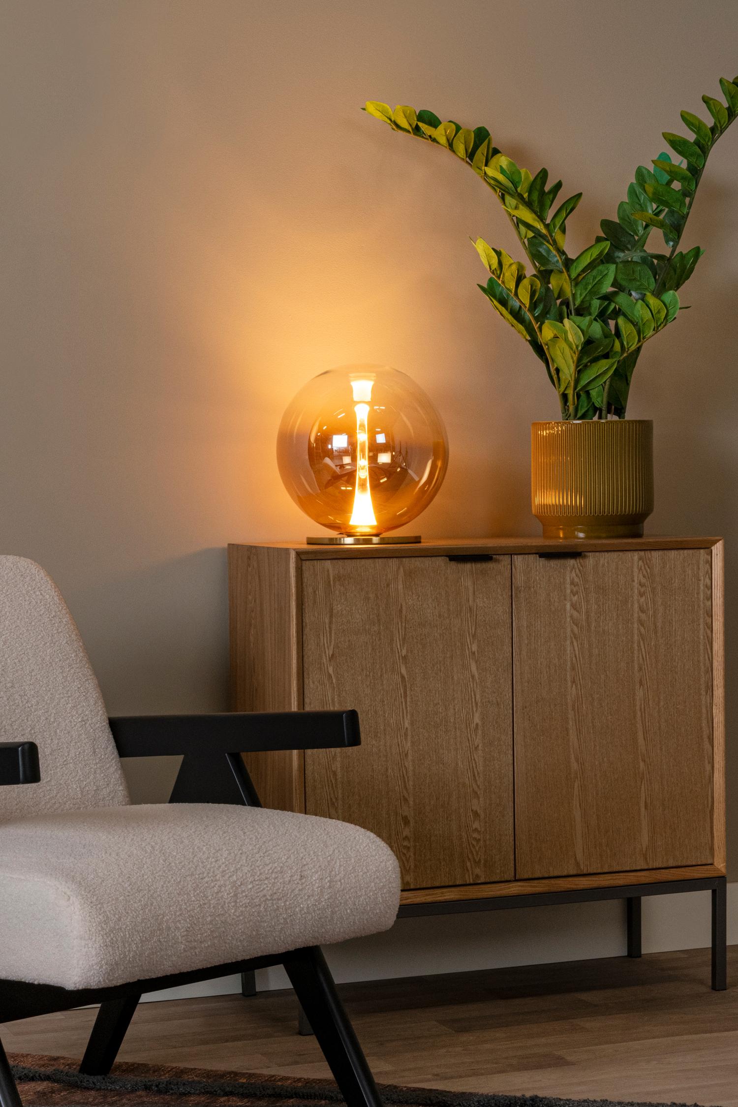 Lucide GISELA - Tafellamp - Ø 30 cm - LED Dimb. - 1x12W 2500K - Amber | Premium - Afbeelding 5