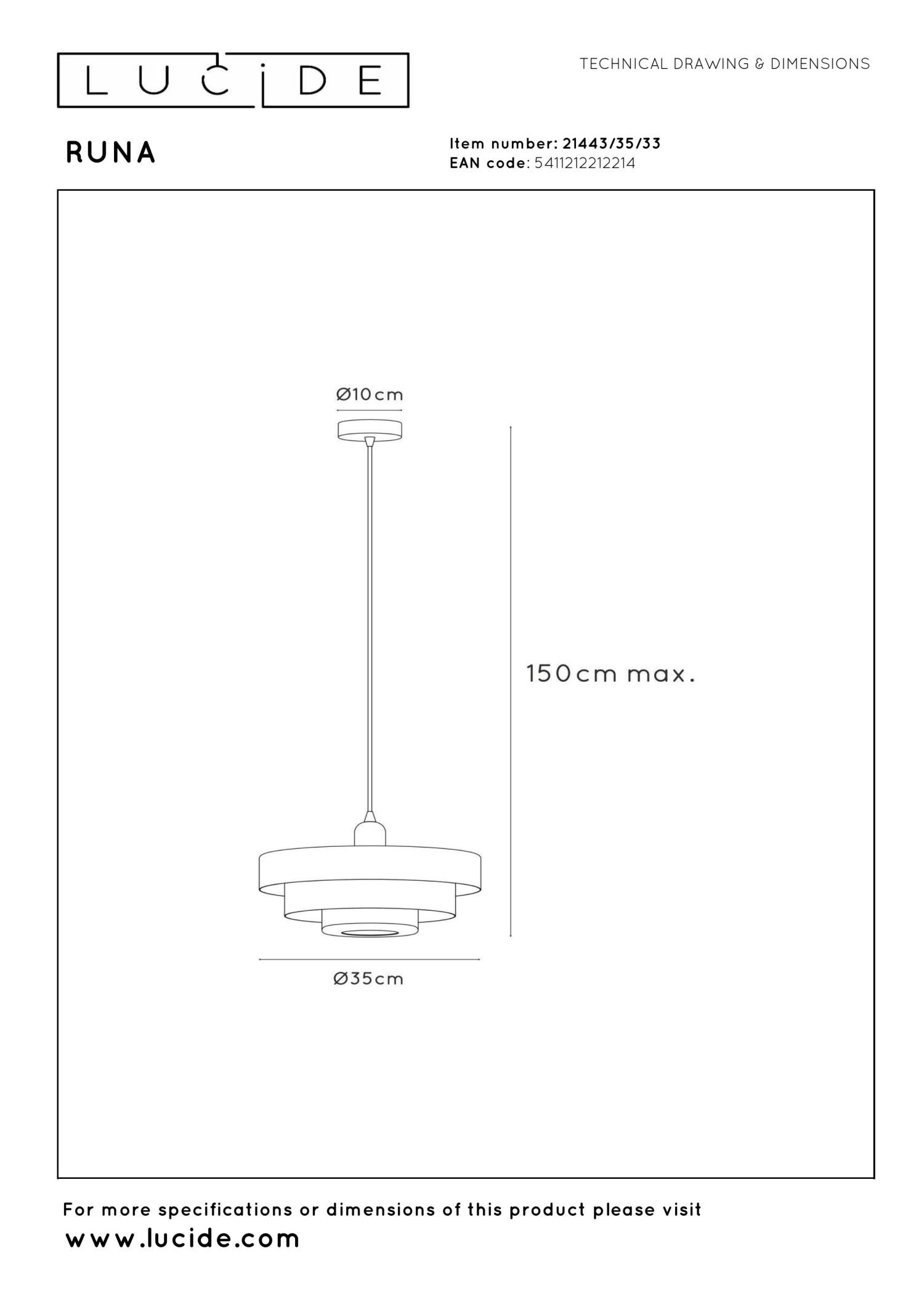 Lucide RUNA - Hanglamp - Ø 35 cm - 1xE27 - Groen | Essential - Afbeelding 5