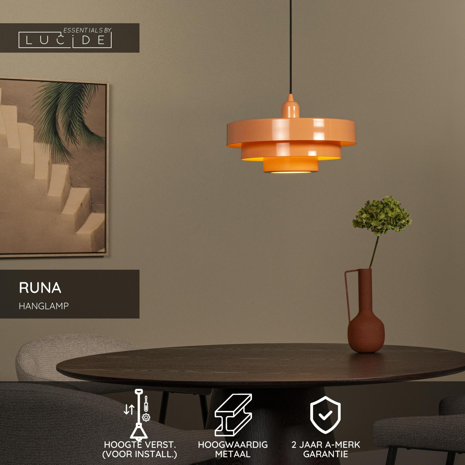 Lucide RUNA - Hanglamp - Ø 35 cm - 1xE27 - Roze | Essential - Afbeelding 3