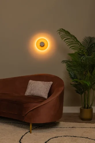 Lucide SANTIAGO - Wandlamp - Ø 23 cm - LED Dimb. - CCT - 1x10W 2700K/4000K - Amber