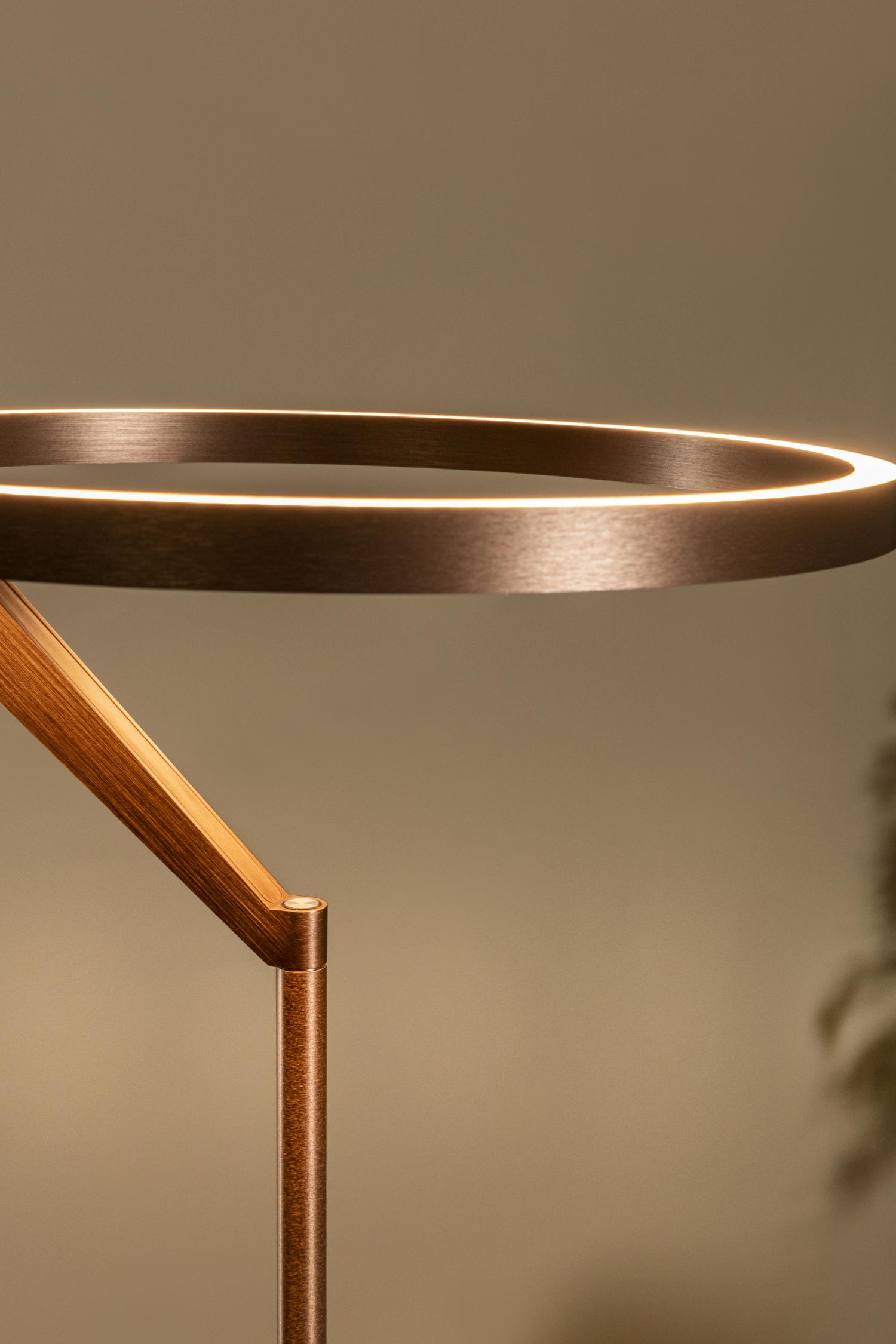 Lucide APPLAUSE - Vloerlamp - Ø 33 cm - LED Dimb. - CCT - 2700K/4000K - Koffie | Premium - Afbeelding 6