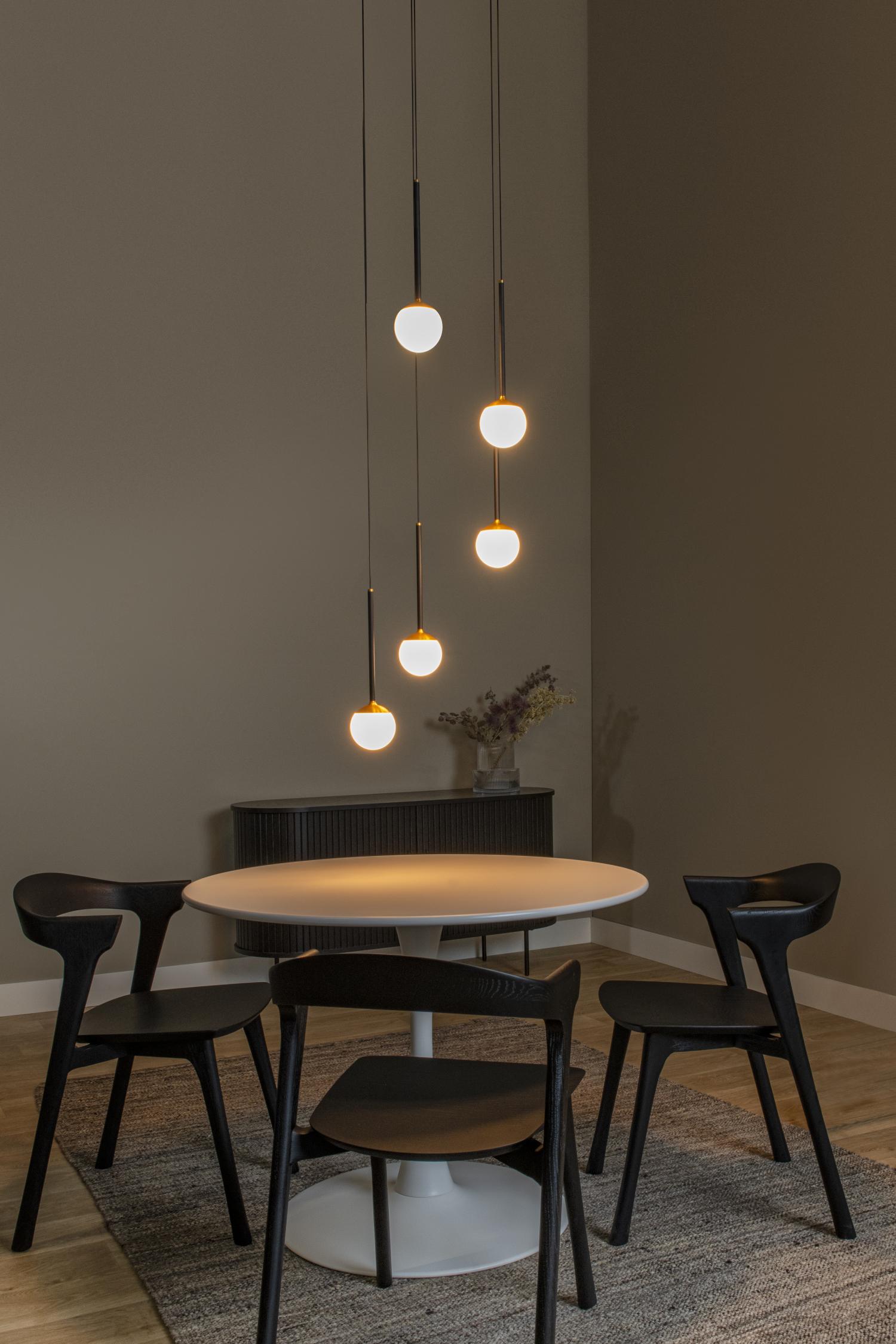 Lucide CALINA - Hanglamp - Ø 41,9 cm - LED Dimb. - CCT - 5x7,4W 2200K/3300K - Zwart | Premium - Afbeelding 4