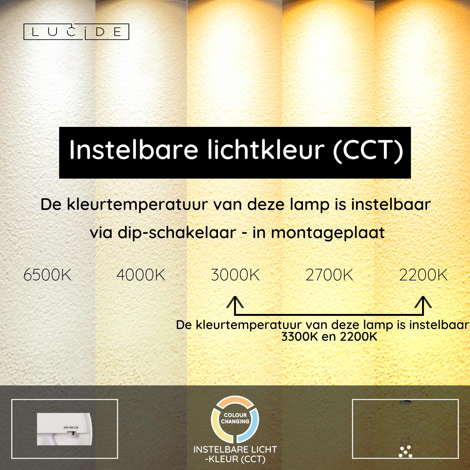 Lucide CALINA - Hanglamp - Ø 41,9 cm - LED Dimb. - CCT - 5x7,4W 2200K/3300K - Zwart | Premium - Afbeelding 3