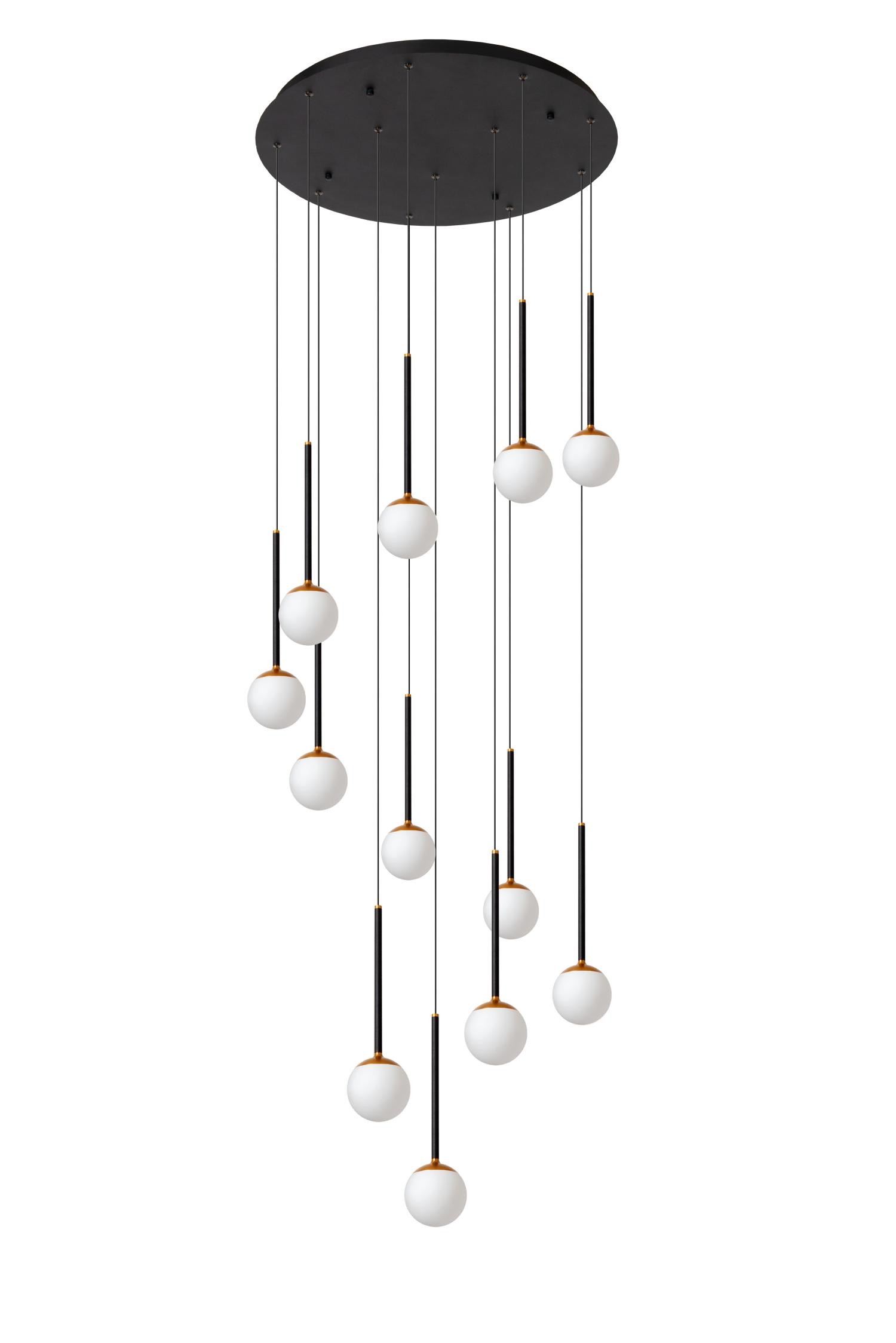 Lucide CALINA - Hanglamp - Ø 69,9 cm - LED Dimb. - CCT - 12x7W 2200K/3300K - Zwart | Premium - Afbeelding 2