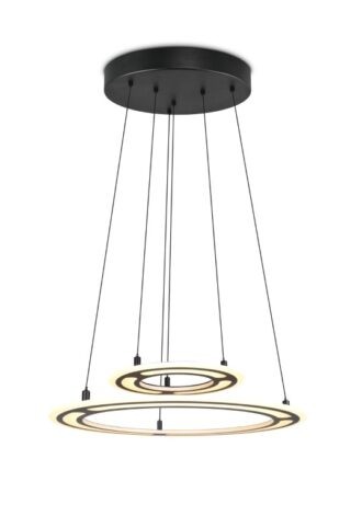 TRIO Select, Hanglamp Cromer mat zwart 53 watt