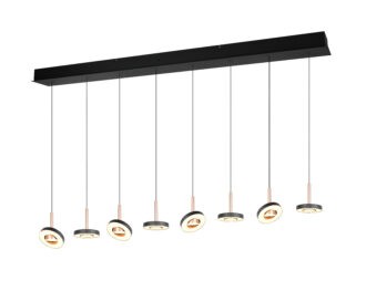 TRIO Select, Hanglamp Guano mat zwart/coffee 8 x 8 watt