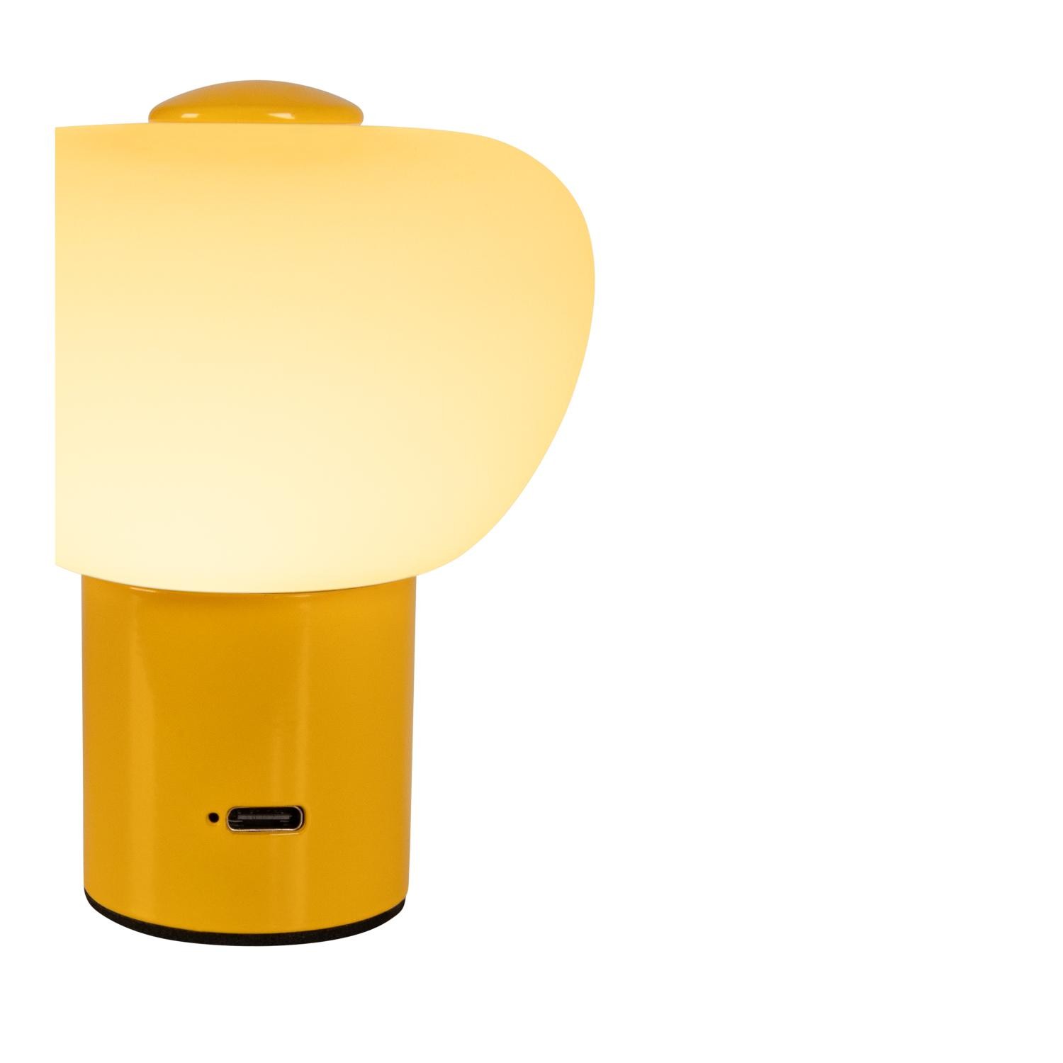Lucide GUSTAV - Oplaadbare Tafellamp - Accu/Batterij - Ø 8 cm - LED Dimb. - 1x0,8W 2700K - Geel | Essential - Afbeelding 6