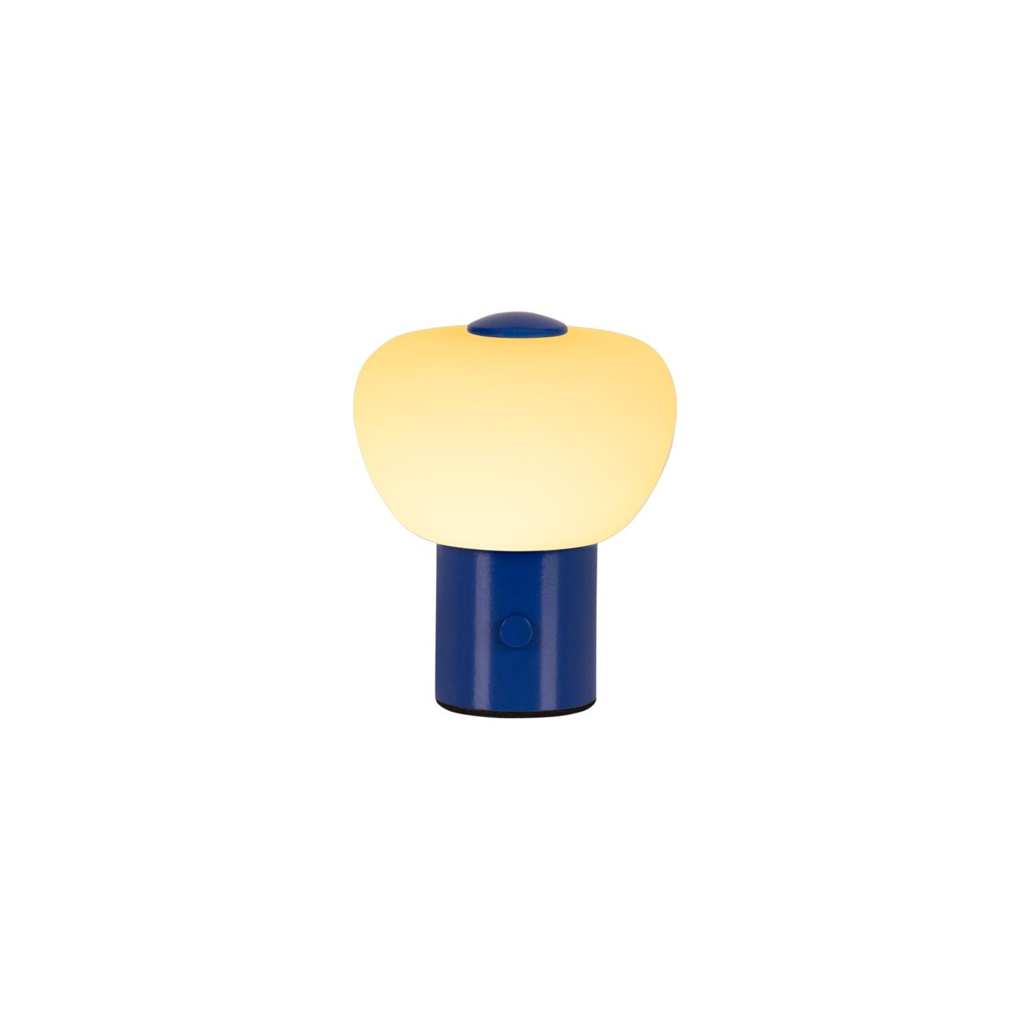 Lucide GUSTAV - Oplaadbare Tafellamp - Accu/Batterij - Ø 8 cm - LED Dimb. - 1x0,8W 2700K - Blauw | Essential