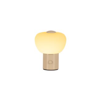 Lucide GUSTAV - Oplaadbare Tafellamp - Accu/Batterij - Ø 8 cm - LED Dimb. - 1x0,8W 2700K - Beige | Essential