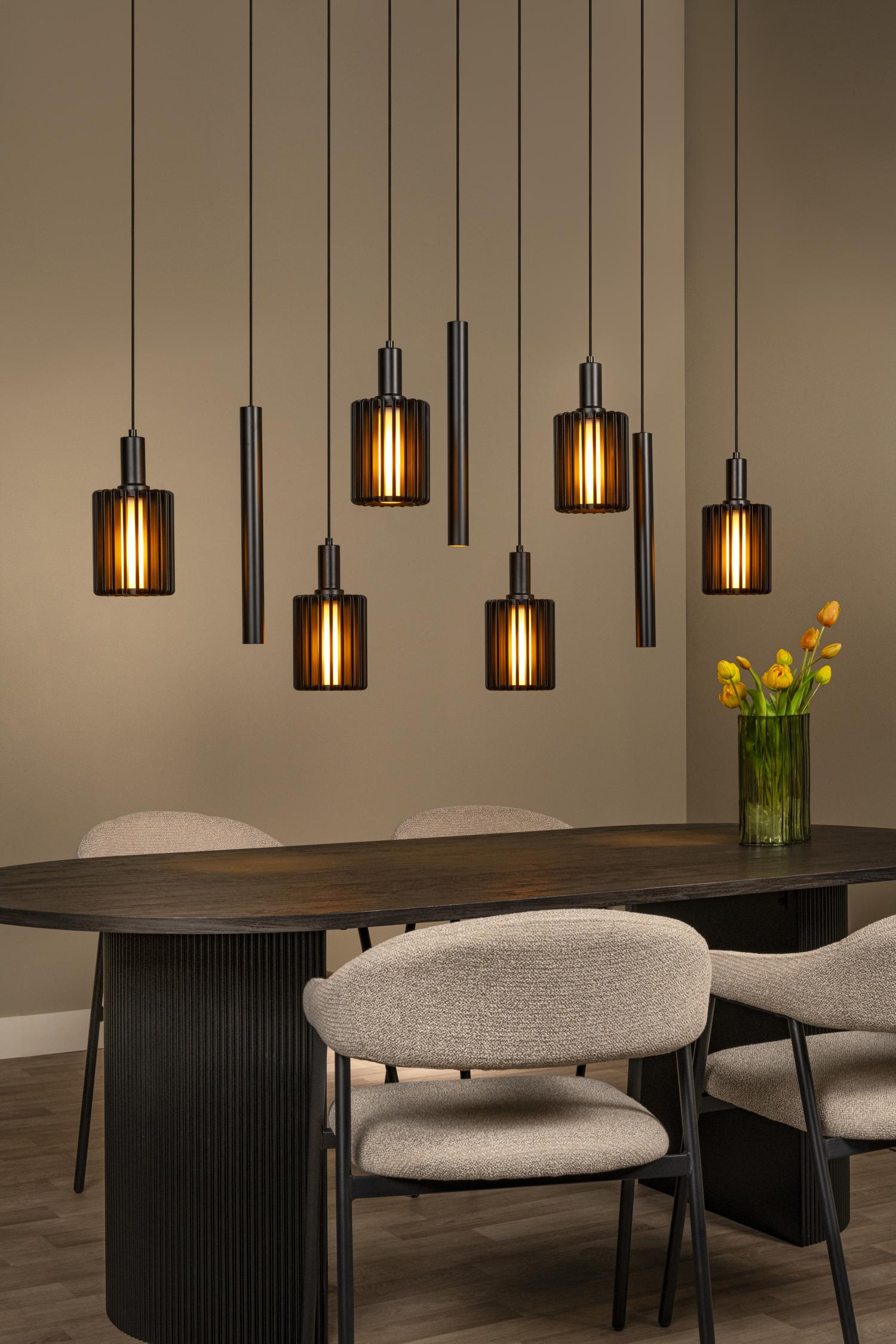 Lucide LAMBRES - Hanglamp - 6xE27 - Zwart - Afbeelding 4