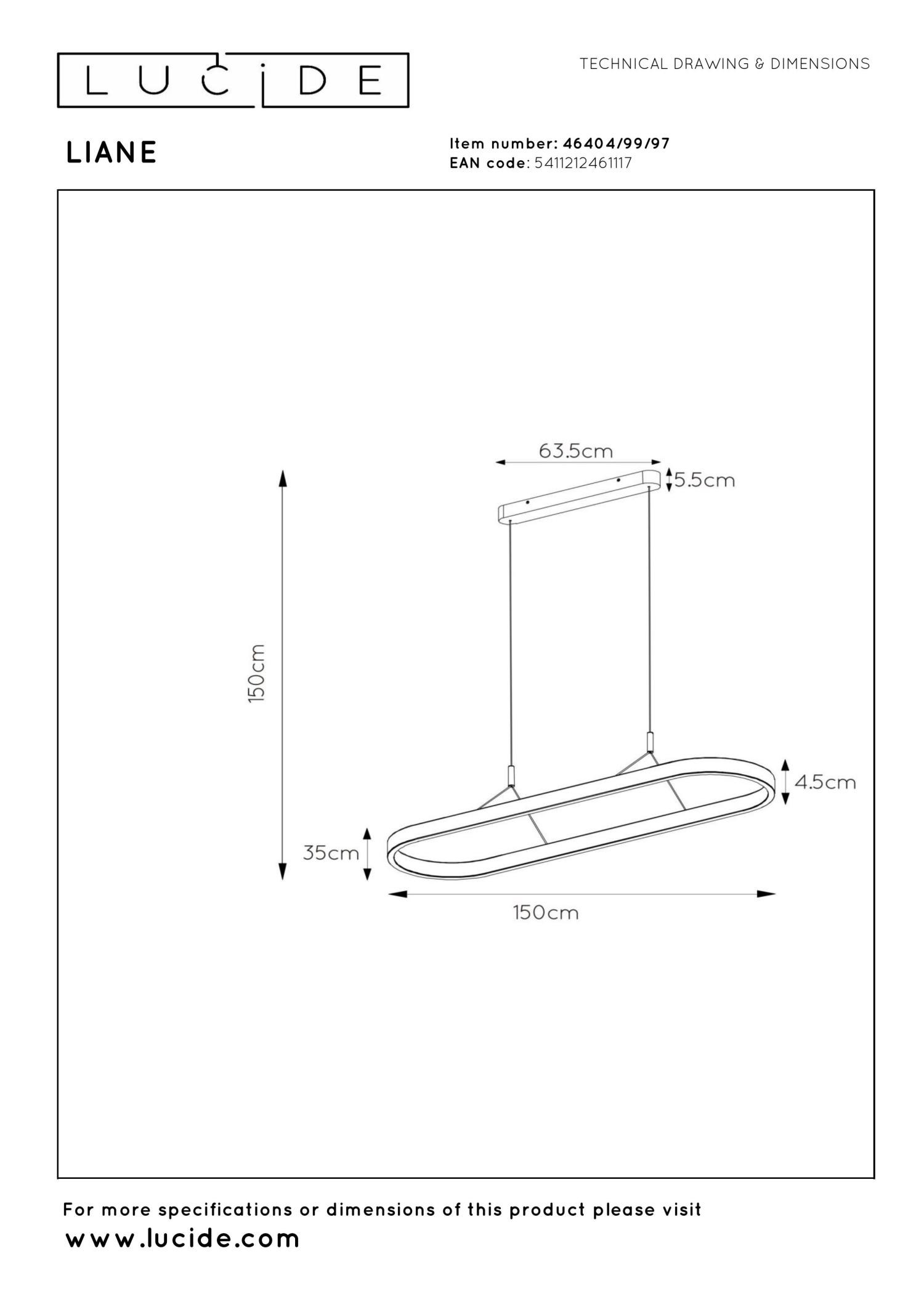 Lucide LIANE - Hanglamp - LED Dimb. - CCT - 2x40W 2700K/4000K - Roest bruin | Vibes - Afbeelding 8