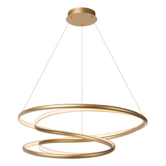 Lucide SARDANA - Hanglamp - Ø 80 cm - LED Dimb. - 1x74W 2700K - Mat Goud / Messing | Premium