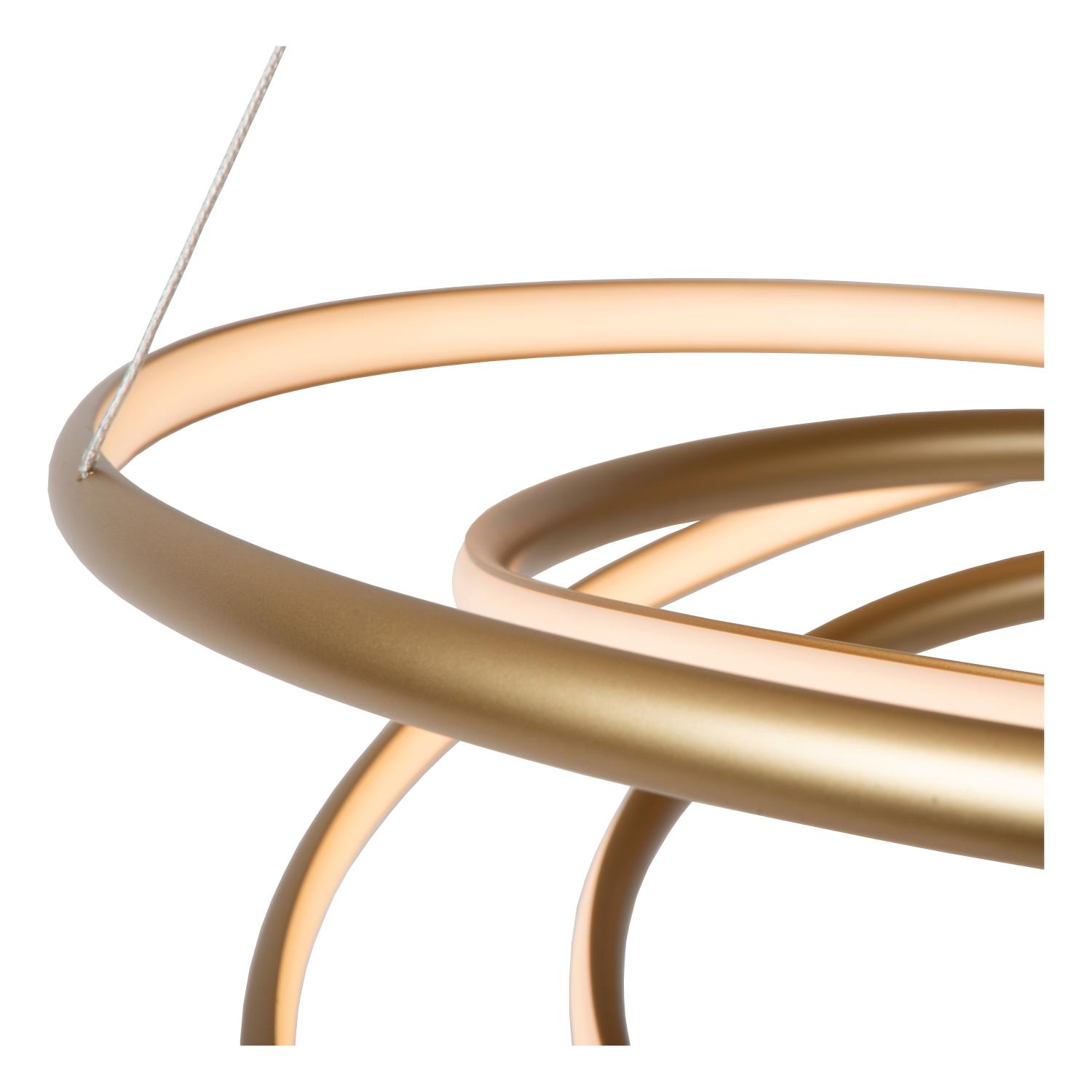 Lucide SARDANA - Hanglamp - Ø 80 cm - LED Dimb. - 1x74W 2700K - Mat Goud / Messing | Premium - Afbeelding 7