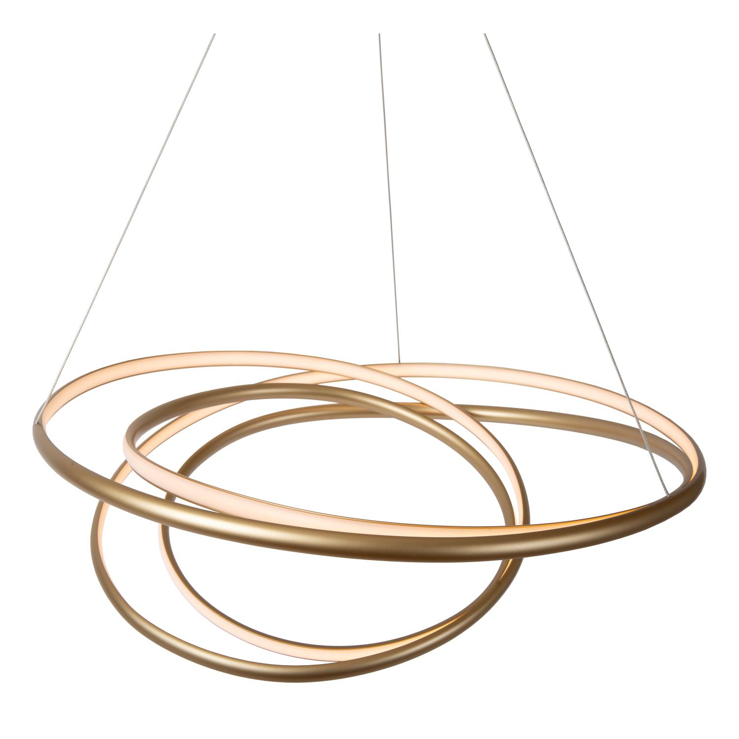 Lucide SARDANA - Hanglamp - Ø 80 cm - LED Dimb. - 1x74W 2700K - Mat Goud / Messing | Premium - Afbeelding 8