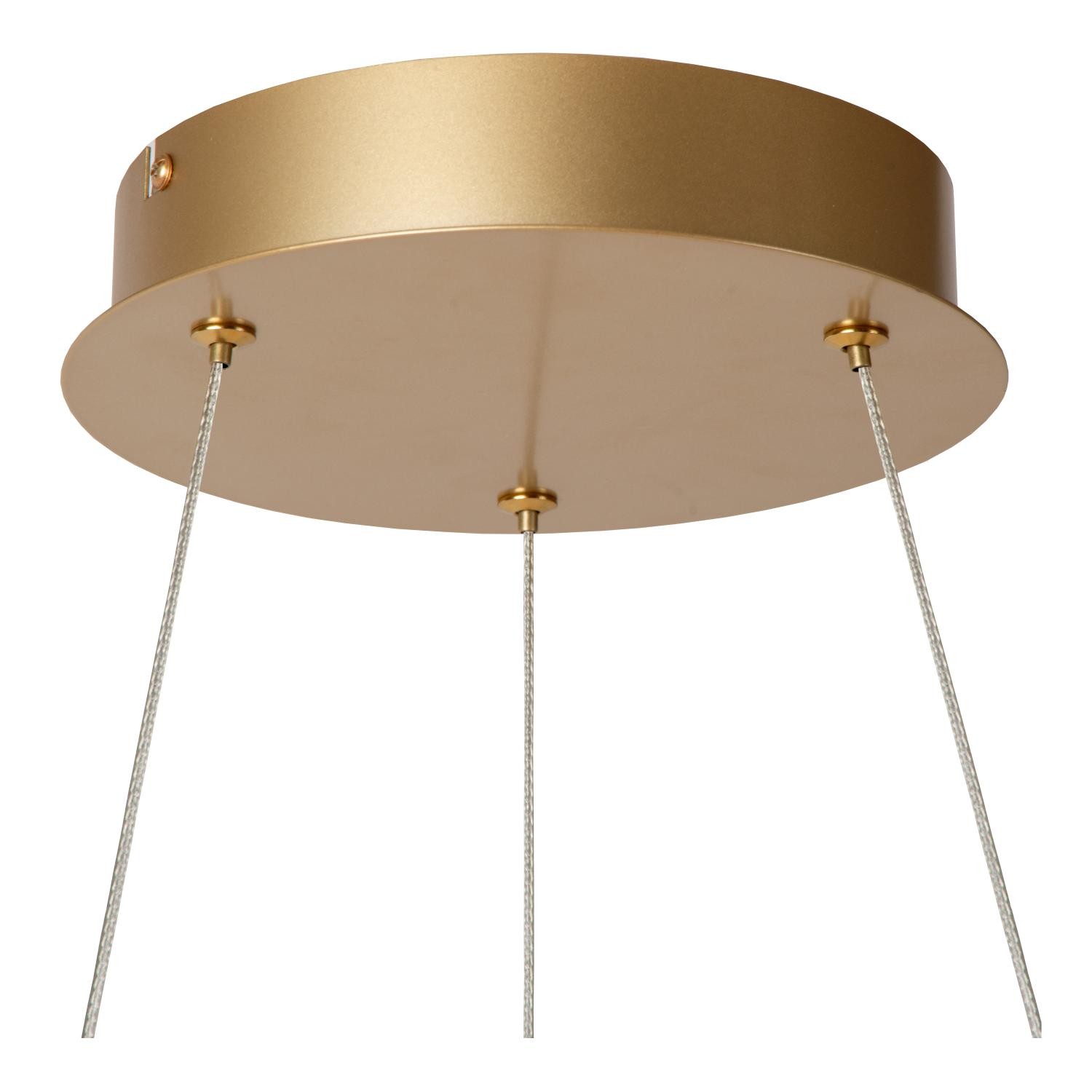 Lucide SARDANA - Hanglamp - Ø 80 cm - LED Dimb. - 1x74W 2700K - Mat Goud / Messing | Premium - Afbeelding 9