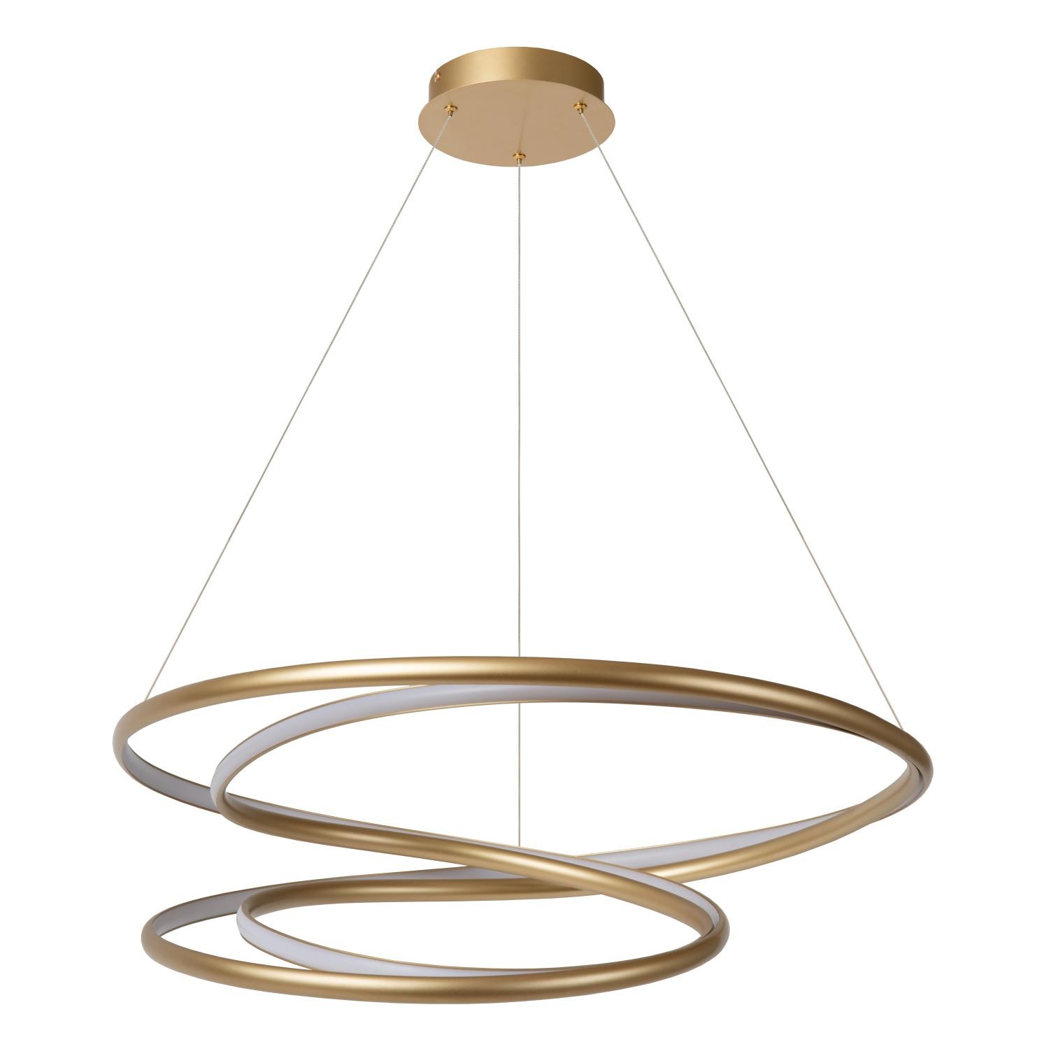 Lucide SARDANA - Hanglamp - Ø 80 cm - LED Dimb. - 1x74W 2700K - Mat Goud / Messing | Premium - Afbeelding 2