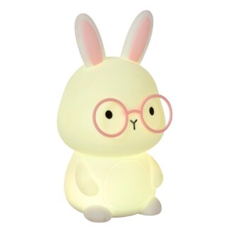 Lucide PINCHA RABBIT - Oplaadbare Tafellamp Kinderkamer - Accu/Batterij - LED 3 StepDim - RGB - Wit | Essential