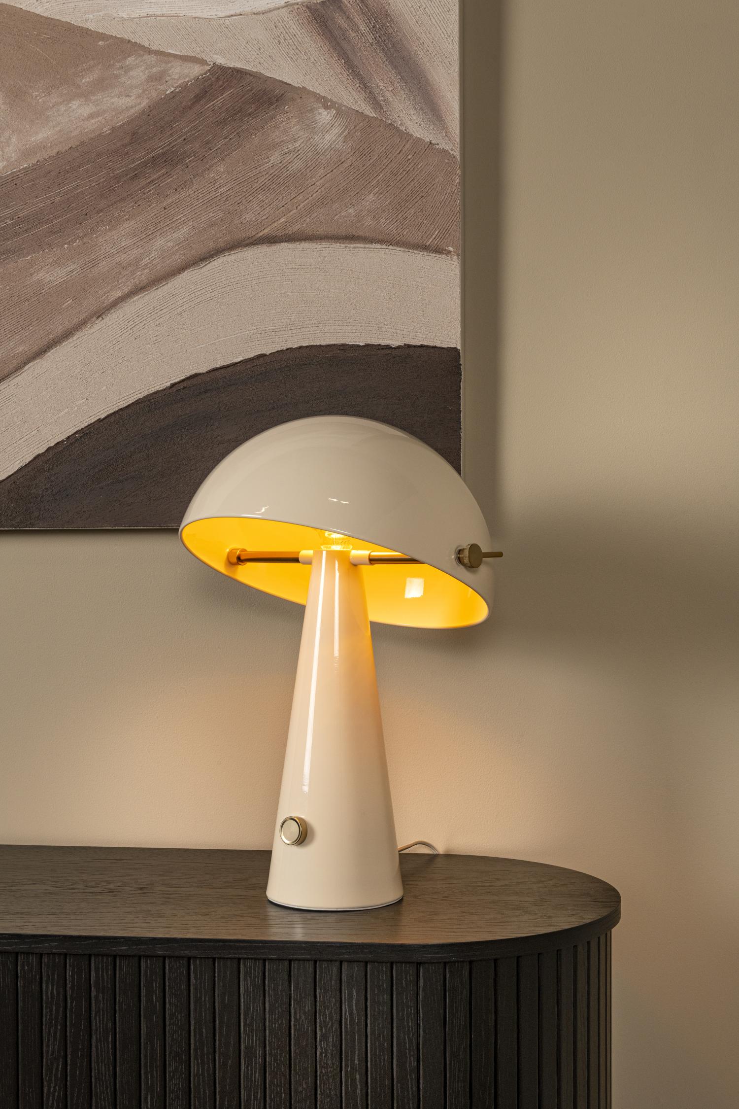 Lucide BARONE - Tafellamp - Ø 38 cm - 1xE27 - Taupe | Vibes - Afbeelding 4