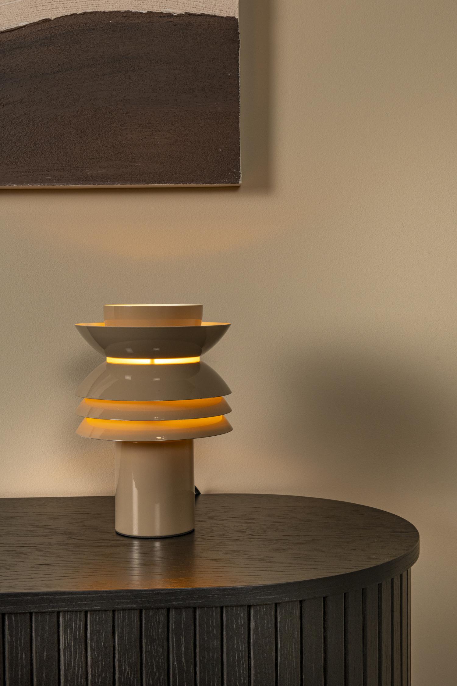 Lucide YINDRA - Tafellamp - Ø 17,5 cm - 1xE27 - Taupe | Vibes - Afbeelding 4