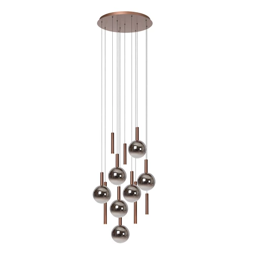 Lucide JASMINE - Hanglamp - Ø 75 cm - LED Dimb. - CCT - 12x4,5W 2200K/3300K - Geschikt voor vide en hoge plafonds - Koper - Afbeelding 4