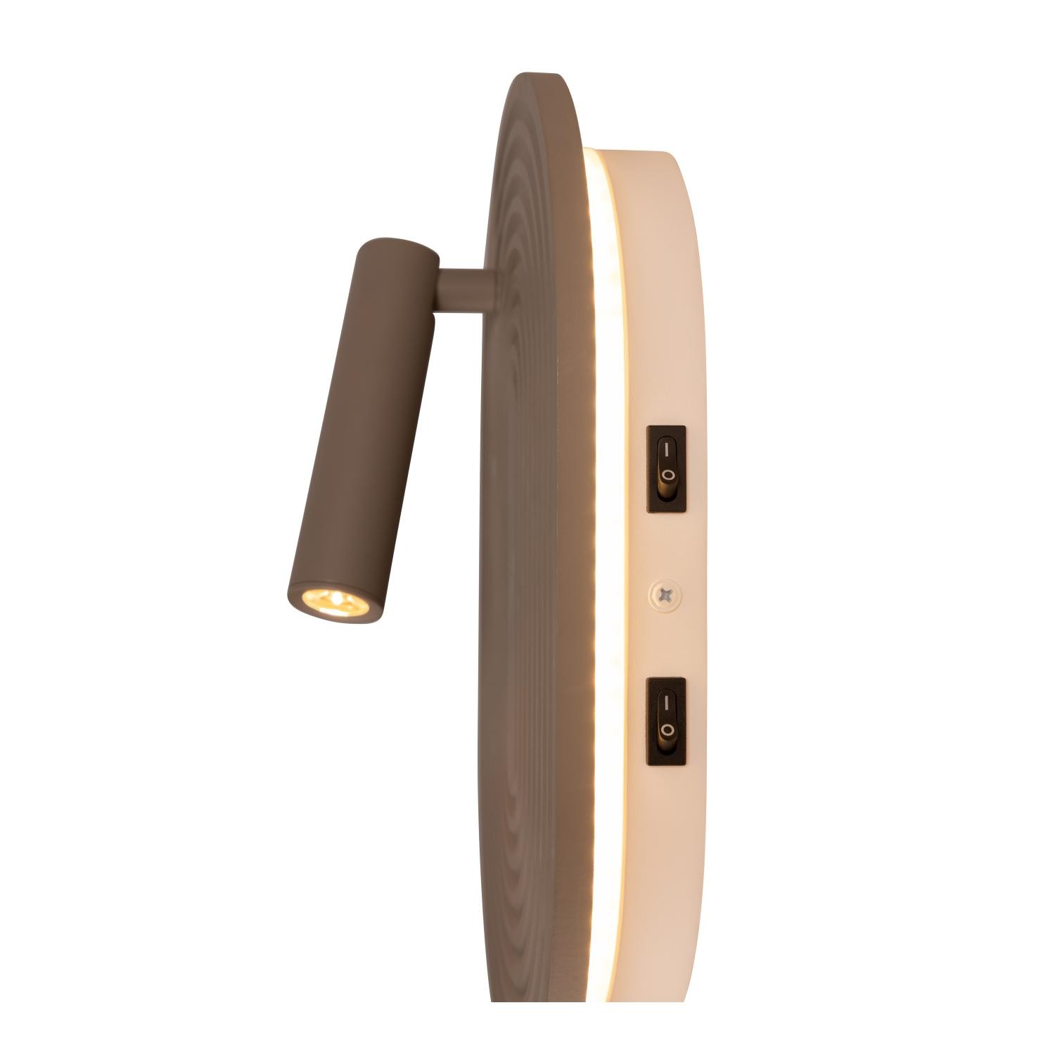 Lucide CARMINO - Wandlamp - LED - 1x14W 2700K - Taupe | Essential - Afbeelding 5