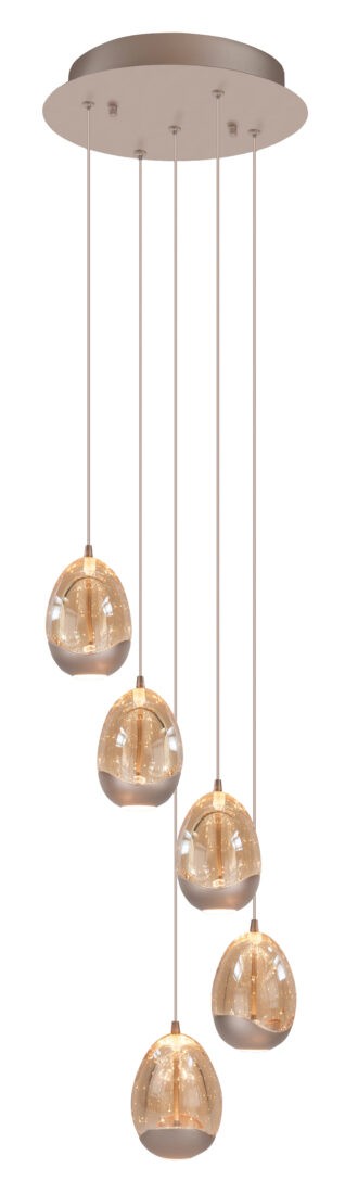 Hanglamp Champagne Egg 5 lichts