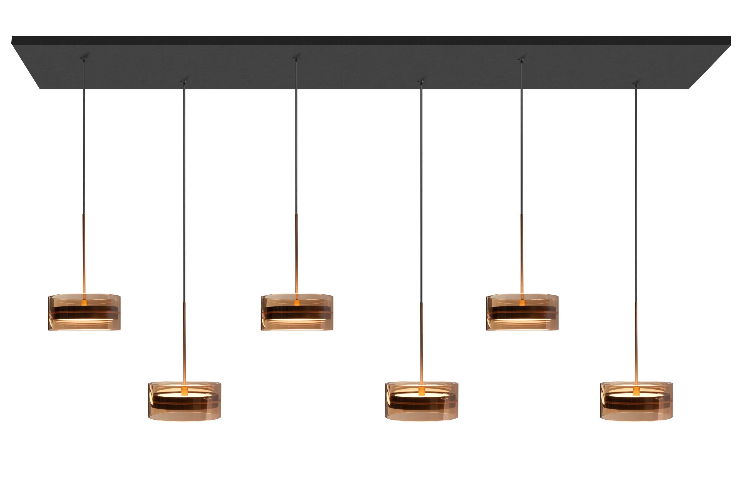Hanglamp Enzo mini brons 6 lichts dubbele balk