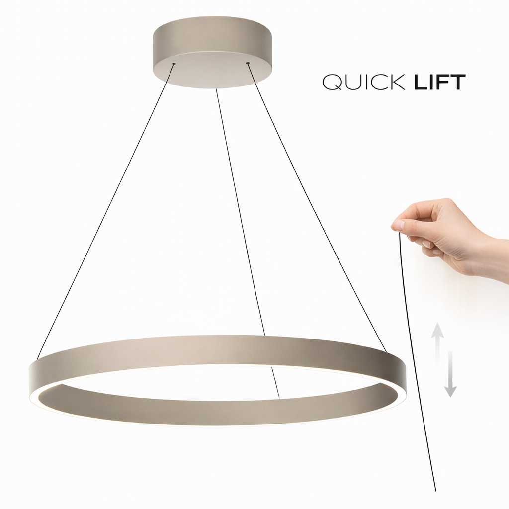 Jayden LED Hanglamp Ø60 cm Champagne – Quicklift Dim to Warm - Afbeelding 5