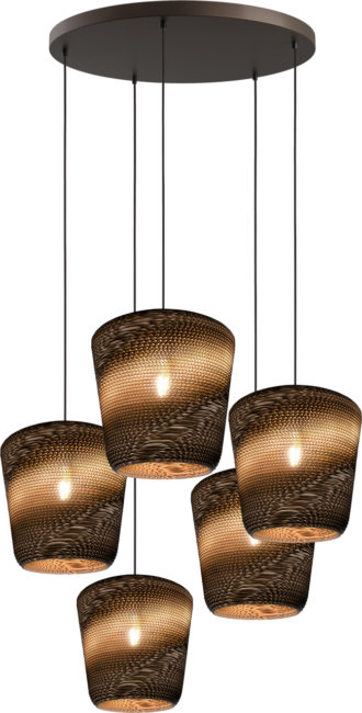 HL Carta Moody 5-lichte cacao, basiscacao Ø70cm