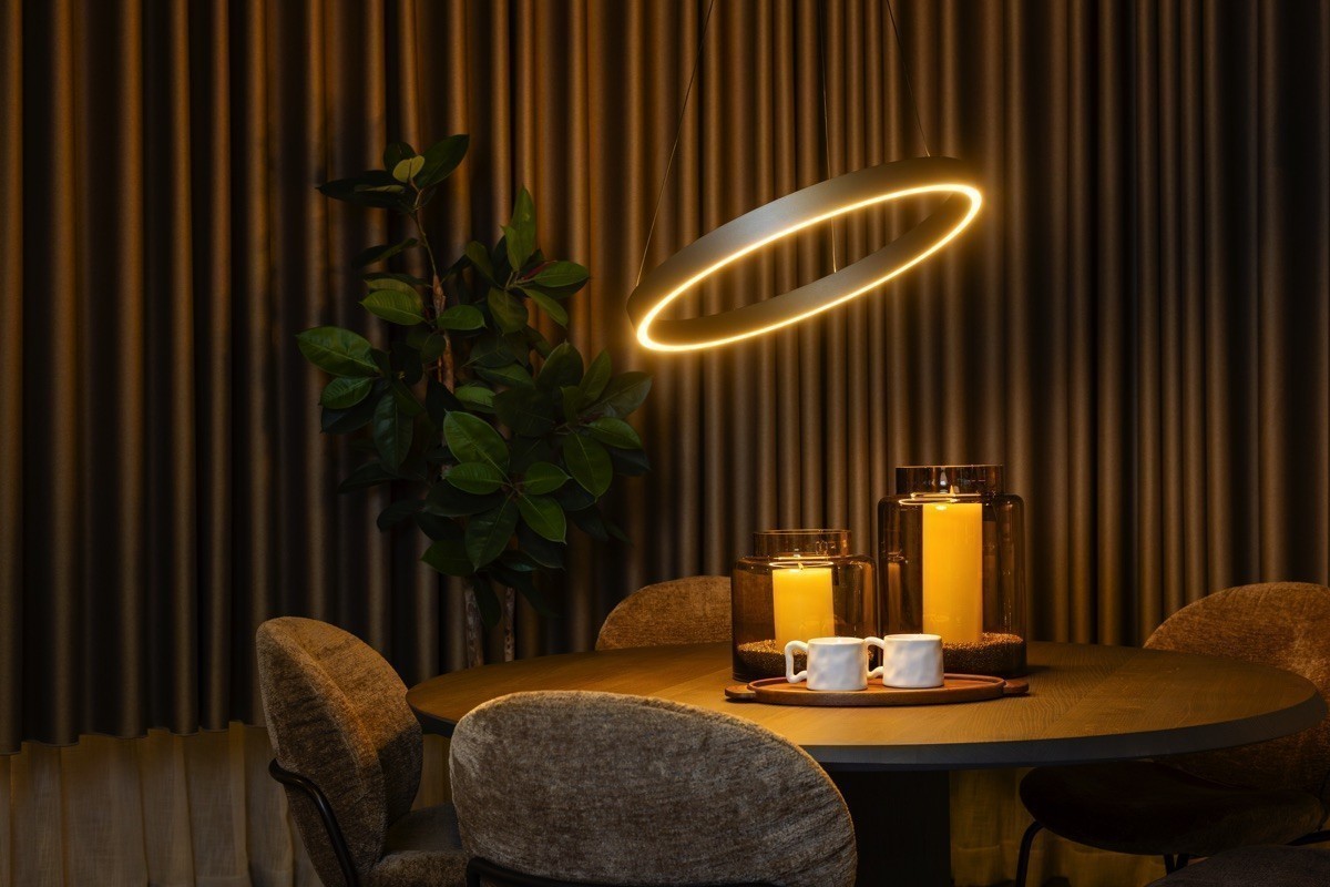Jayden LED Hanglamp Ø60 cm Champagne – Quicklift Dim to Warm - Afbeelding 7