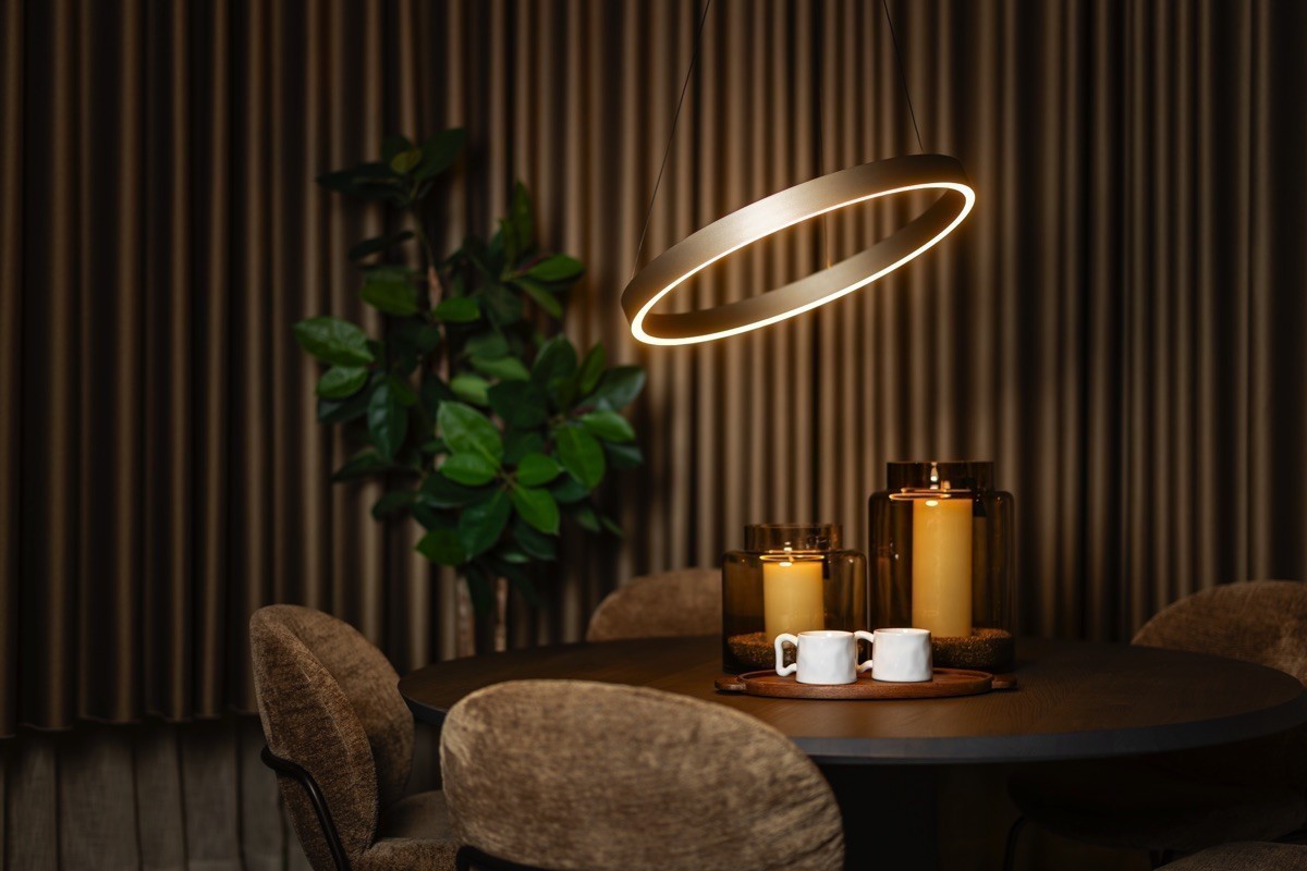 Jayden LED Hanglamp Ø60 cm Champagne – Quicklift Dim to Warm - Afbeelding 6