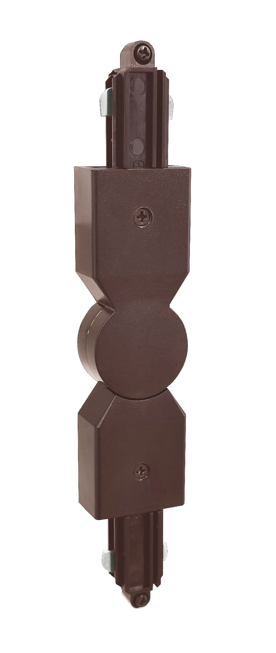 Hoekstuk 1 fase rail flexibel choco