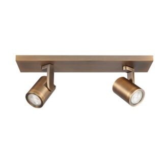 Opbouwspot Leta balk 2 lichts brons