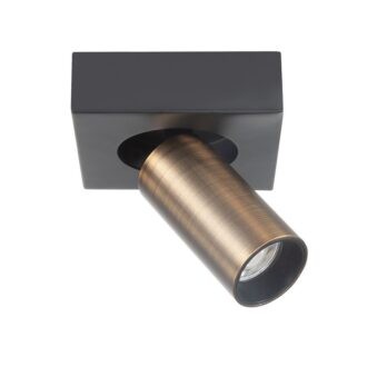 Opbouwspot Eliano zwart met goud 1 lichts