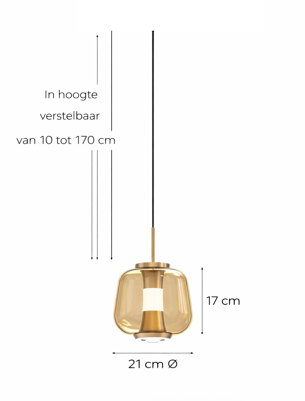 Hanglamp Rosa Amber Ø 21 cm – Rosé-Goud - Afbeelding 3