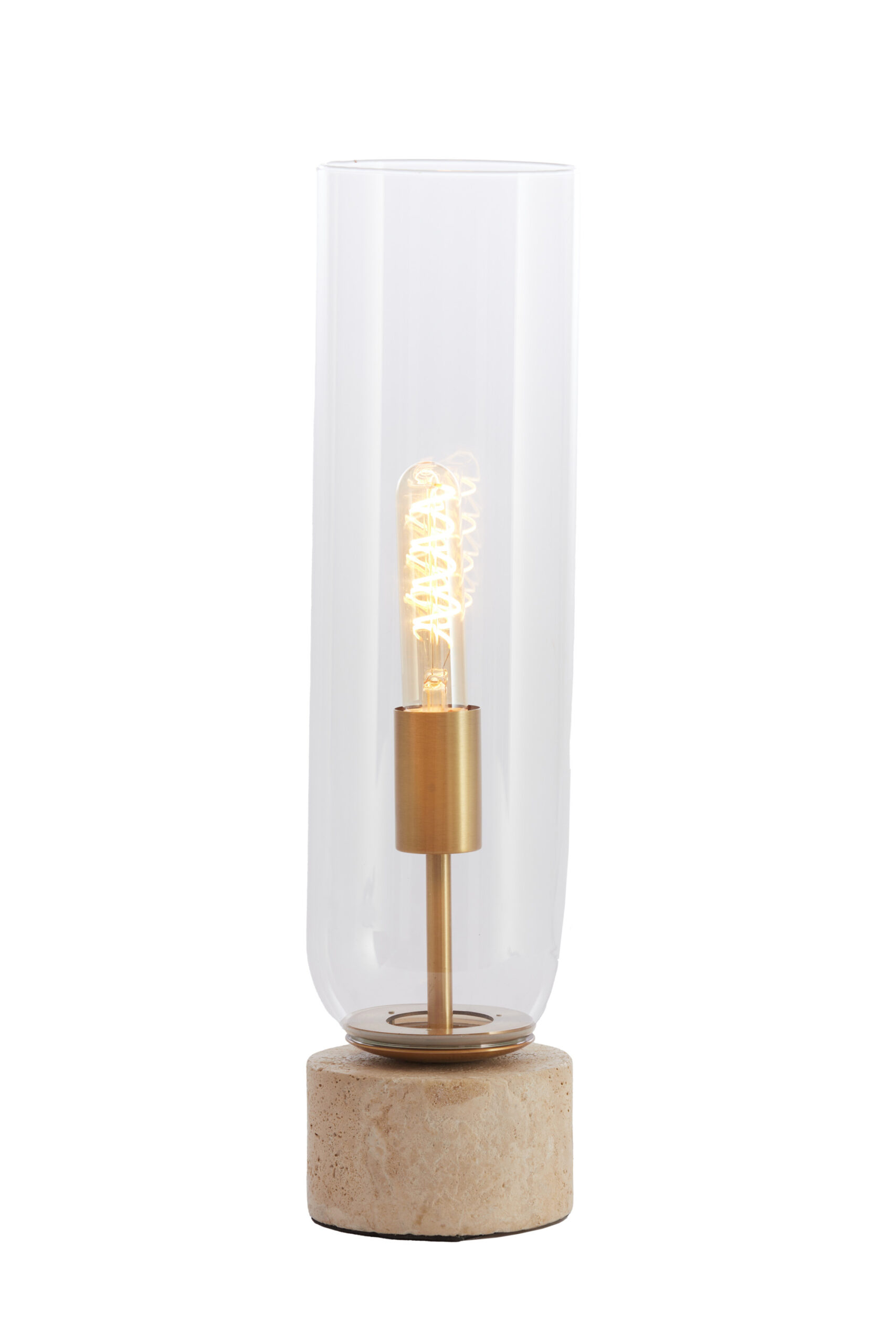 Tafellamp Ø12x47 cm RYLANO glas helder+zand+antiek brons - Afbeelding 6