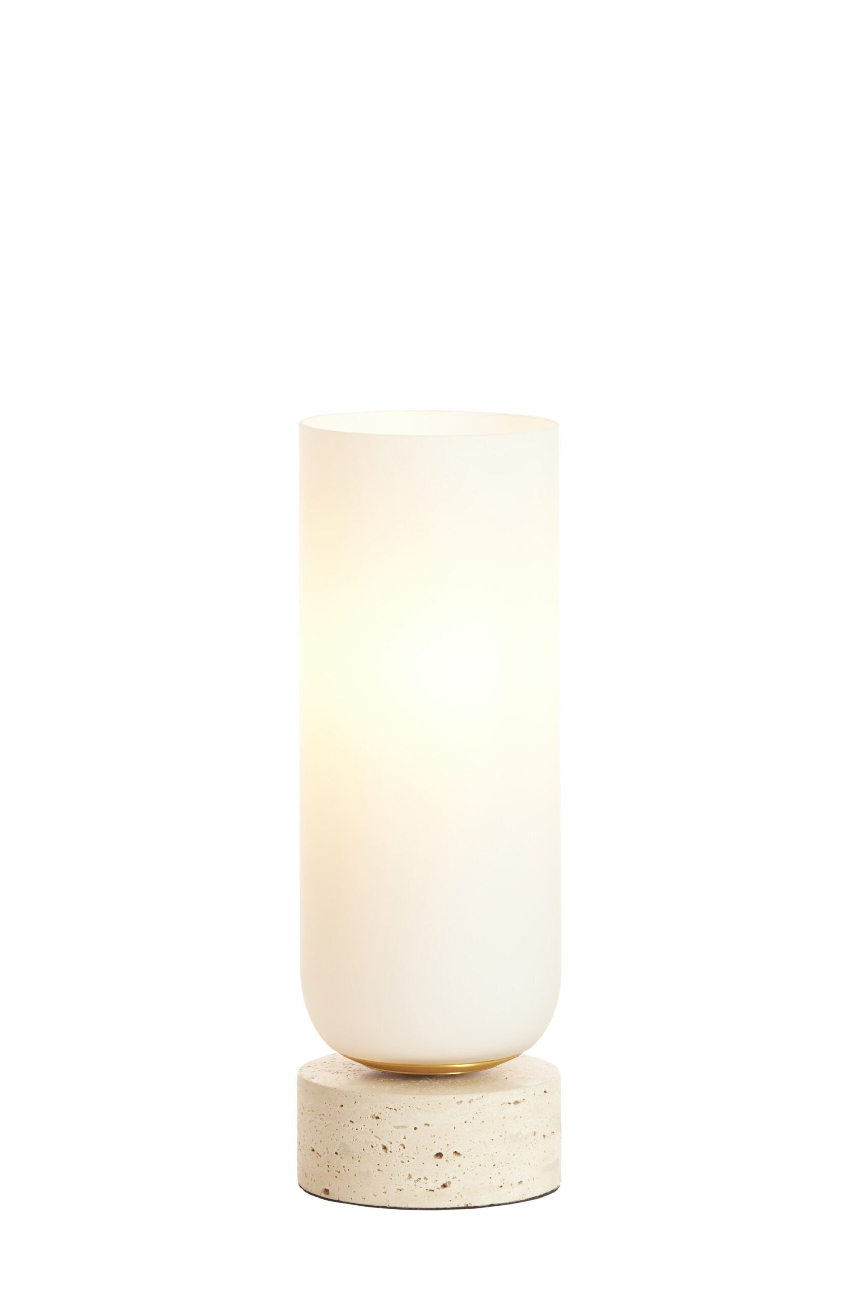 Tafellamp Ø12x35 cm RYLANO glas melk+zand+antiek brons - Afbeelding 8