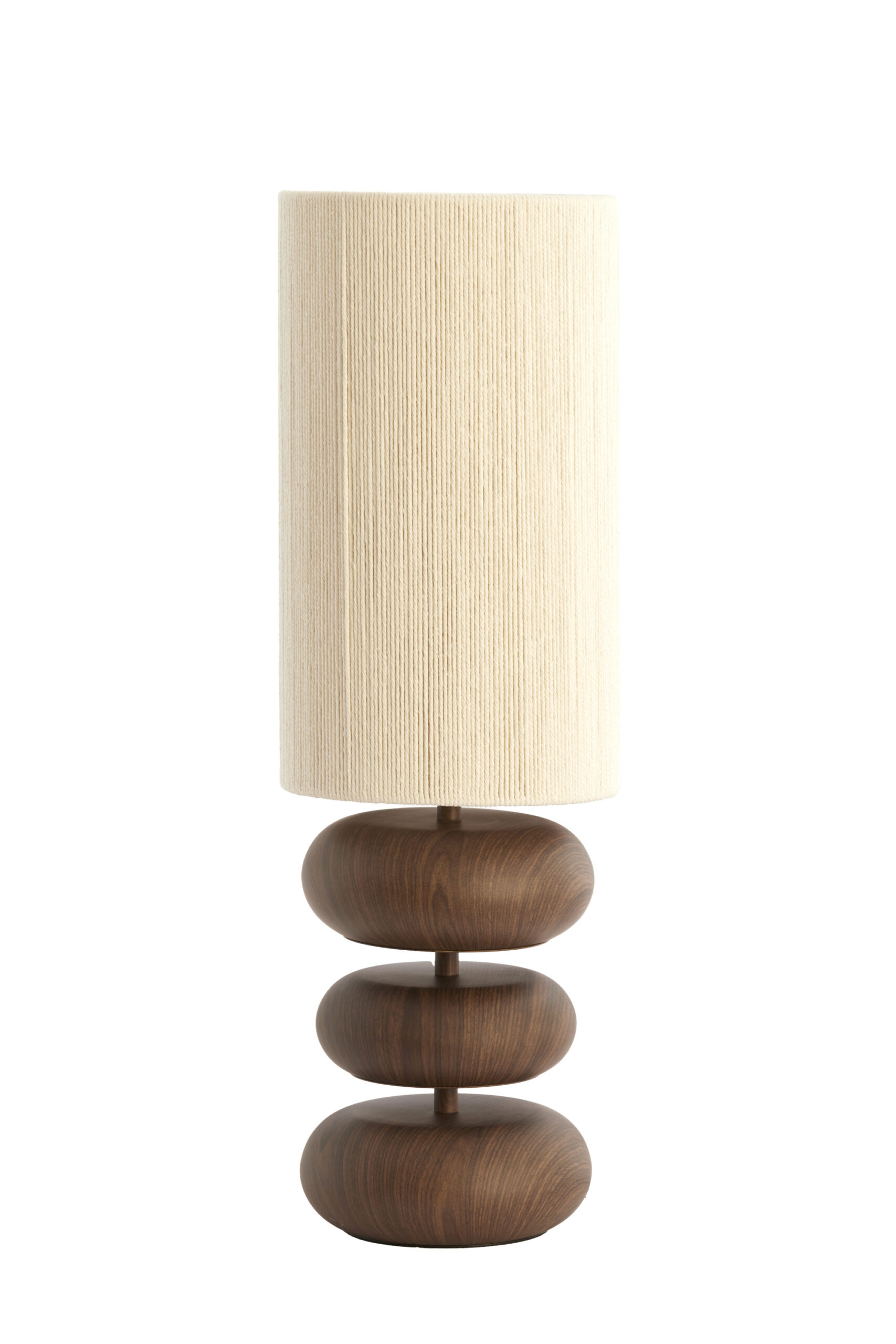 Tafellamp Ø22x67,5 cm DANIALO hout print d bruin+touw crème - Afbeelding 12