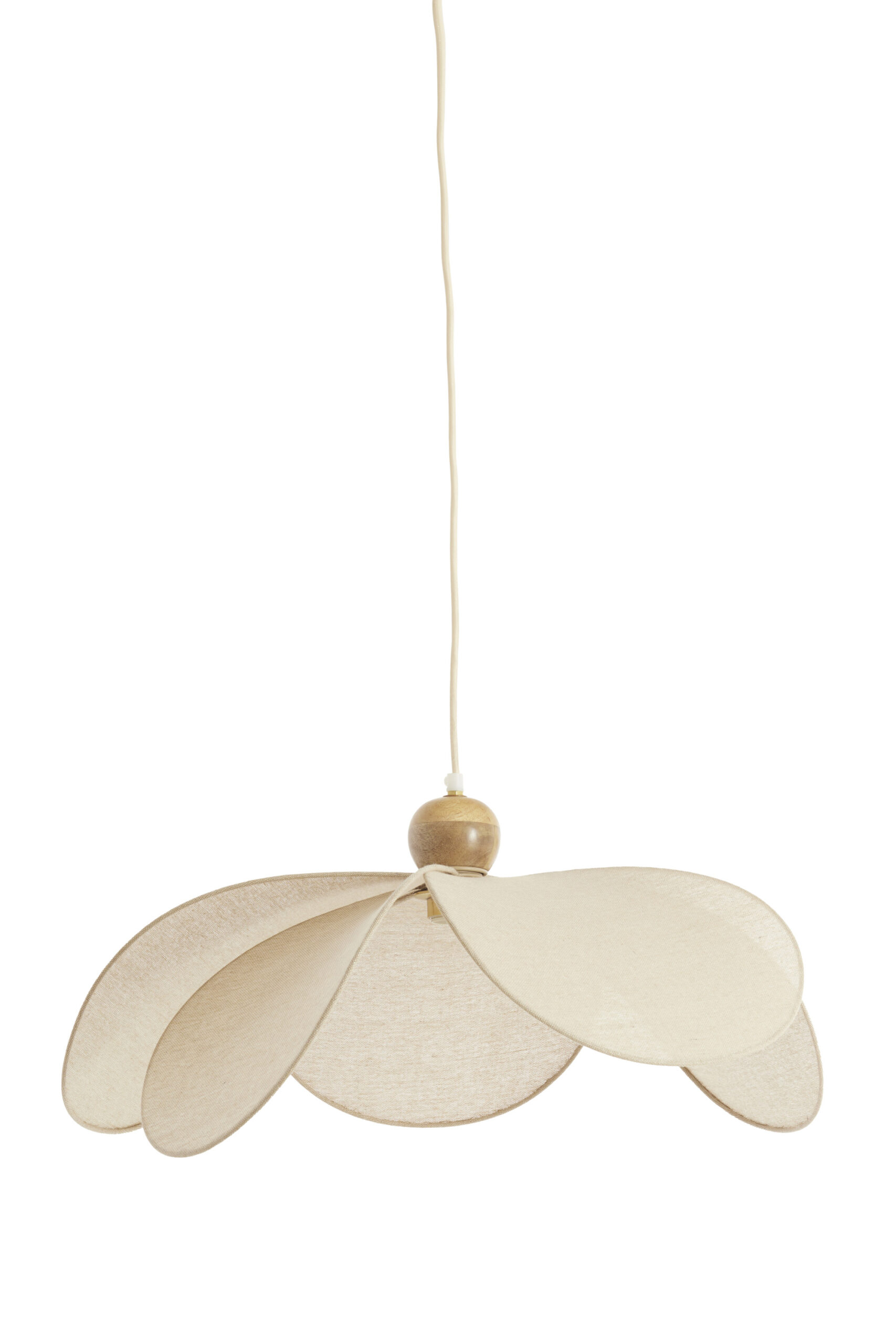 Hanglamp Ø60x30 cm LAVRIRIA naturel+hout - Afbeelding 12